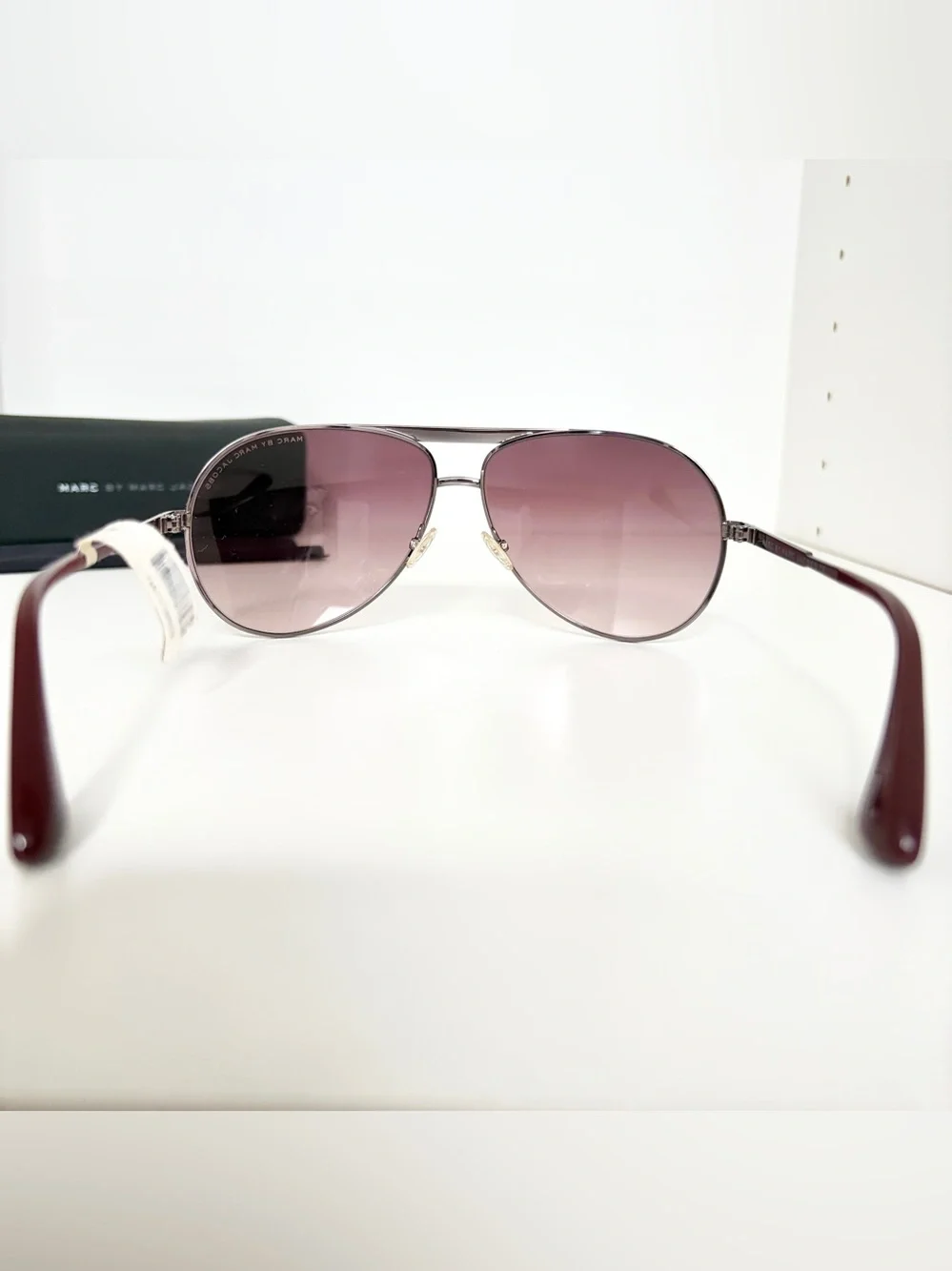 NWT Marc by Marc Jacobs 278/S Aviator Sunglasses Purple Gradient w/Case & Cloth